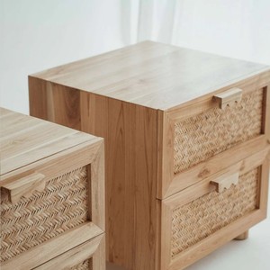 Haute qualité moderne bois rotin armoire chevet bohème rotin naturel table de chevet avec rangement meubles de maison du Vietnam - Product Image 5