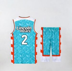 Uniforme de basket-ball court en tissu mesh 100% polyester respirant, anti-UV, anti-bactérien, avec logo personnalisé imprimé pour vos joueurs - Product Image 1