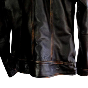 Chaquetas de cuero genuino personalizadas para hombre, abrigo de motociclista estilo motocicleta, prendas de vestir exteriores de moda para ropa informal - Product Image 6