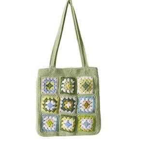 Custom Vintage Fashion Lady Crochet Flower Winter Shoulder Bag Casual Open Closure Handmade Cotton Strap Lining Thermal All - Product Image 2