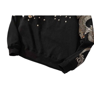 Sudadera con capucha bordada para hombre, suéter de lana de algodón de gran tamaño, ropa informal bordada, sudadera cálida y suave a la moda - Product Image 5