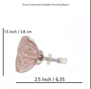 Calidad de exportación Rosa color vidrio flor cajón gabinete manija tiradores muebles manijas y perillas - Product Image 3