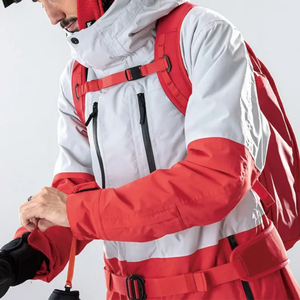 Veste de snowboard d'hiver respirante à capuche coupe-vent amovible imprimée pour homme, veste de ski imperméable et chaude - Product Image 5