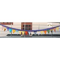 Guirnalda Grande de Banderines Multicolor Hechos a Mano con 19 Banderas de Sari Indio Vintage Reciclado para Decoración de Fiestas en Casa de Diwali, Mango Gifts