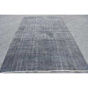 Alfombra de lana gris moderna de 6,3x9,6 pies, tejido plano turco, patrón de retazos, respaldo de látex para decoraciones de sala de estar - Product Image 1
