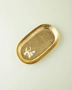Bandeja de Servicio Ovalada Decorativa de Metal Dorado Martillado de Lujo, Ecológica y Apta para Lavavajillas, para Uso en el Hogar, Hoteles y Eventos - Product Image 4