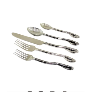 Juego de cubiertos de lujo de acero inoxidable pulido con espejo, cuchillo, cuchara, tenedor, mango dorado, gran oferta - Product Image 2