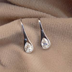 925 Sterling Silver Minimalist Lightweight Moissanite Pear Shape Earrings D Color VVS1 Quality White Stone Target Audience Women - Product Image 5