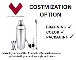 Juego de cóctel de acero inoxidable Premium Kit de utensilios de Bar de metal reutilizable con herramientas de barra Premium para la preparación de cócteles - Product Image 3