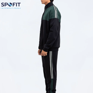 Conjunto Deportivo de 2 Piezas para Hombre, Estampado, para Gimnasio o Calle, con Mangas Largas, Franjas Laterales, Cierre con Cordón, 100% Algodón Felpa - Product Image 6