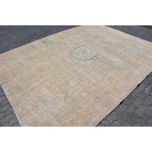 พรมวินเทจขนาด 9.7x13.1 ฟุต พรมตุรกี พรมขนสัตว์ลายพรางสีเบจ - Product Image 3