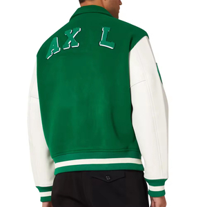 Letterman Streetwear <b>Men's</b> Canvas Breathable V-neck Winter Varsity <b>Jacket</b> with Embroidery Casual Style - Product Image 3
