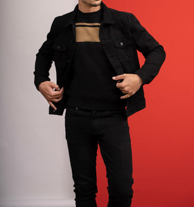 Custom Hot Winter Men's Embroidered <b>Stand</b> Collar Letter Pattern Denim Jacket High Quality Loose Fashion Wholesale Price - Product Image 4