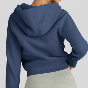 Winter Wear Zipper-up Short Hoodies Custom Women casual,streetwear,Drop Shoulder, figuras, transpirable, Eco-friendly,hoodies,Knitted - Product Image 6