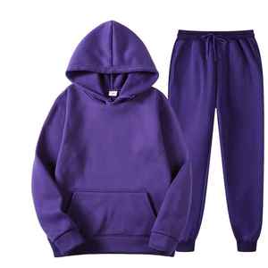 Men Heavyweight Cotton Loose Crop Hoodies Stacked <b>Sweatpants</b> <b>Set</b> Oversized Tracksuit Sweatsuit Custom Hoodie and Jogger <b>Set</b> - Product Image 1