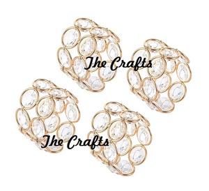 Set Of Four Iron And <b>Crystal</b> Napkin Ring Premium Quality Napkin Ring For Kitchenware And Tableware Accessories - Product Image 1