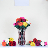 Flores Artificiales de Fieltro de Lana Nepalí Hechas a Mano de Alta Calidad y Ecológicas para el Día de San Valentín, Bodas, Decoración del Hogar y la Oficina