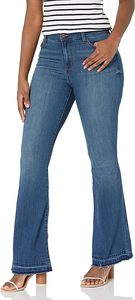 Mode polyvalent noir mince jambe large Denim pantalon lavé perforé Denim Flare pantalon femmes taille haute cloche bas Jeans - Product Image 5