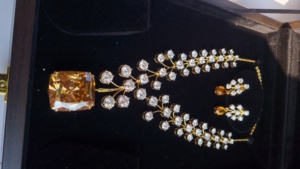 25 plata amarillo y redondo Moissanite chapado en oro collar hermoso cojín collar Moissanite collar con pendientes - Product Image 2