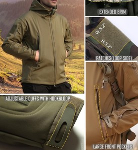 Veste Softshell à Capuche de Haute Qualité Respirante Imperméable Écologique Coupe-Vent Chaude Résistante à l'Usure Hommes Hiver Extérieur - Product Image 4