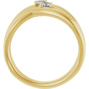 <b>Adjustable</b> Bypass Two-Stone <b>Ring</b> Inlaid with Princess Cut Diamond Stylish Fashionable Brass Engagement <b>Ring</b> Free <b>Size</b> - Product Image 2