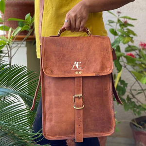 Nueva Mochila De cuero marrón de cabra auténtica de aspecto Vintage, mochila de viaje de cuero de oficina, bolsa de viaje de gran capacidad para hombres y mujeres - Product Image 2