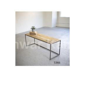 Banco de hierro y madera reciclada para exhibición de decoración de sala de estar del hogar - Product Image 1