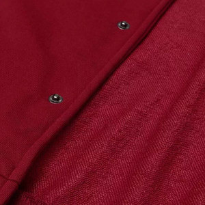 เสื้อแจ็กเก็ตทีมโรงเรียนโลโก้ตามสั่งปกตั้งสำหรับฤดูหนาวไฮสตรีทลำลองพร้อมแขนหนังและตัวอักษรปัก - Product Image 4