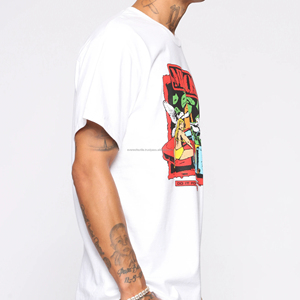 Camisetas de Manga Corta de Verano para Hombre, 100% Algodón, Servicio OEM, Serigrafía, Tela Peinada Antibolitas, 180g, con Letras - Product Image 3