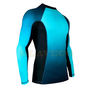 Unique Style Eco-Friendly Full Sleeve Men's Rash Guard Solid Color New Design Professional Made UPF50+ Quick Dry Breathable - Product Image 4