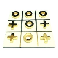 Tic Tac Toe en marbre noir pur Cadeau parfait pour l'anniversaire Tic Tac Toe Jeu d'intérieur élégant pour les enfants et les jeux de société familiaux
