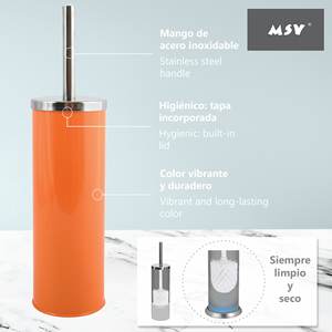 Brosse de toilette en métal et acier inoxydable orange 1505C - Product Image 2
