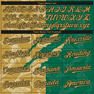 Patrón de grafiti cosido personalizado Oro viejo Kelly Verde-Negro Scratch Sports Pullover Sudadera con capucha - Product Image 3