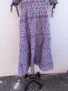 Robe bohème en coton imprimé à la main, robe de bal de promo estivale, robe de demoiselle d'honneur à fleurs - Product Image 2