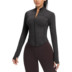 Veste extensible à fermeture éclair intégrale pour femme, haut de yoga léger, vêtements d'entraînement athlétique doux, mélange de nylon et de spandex confortable - Product Image 5