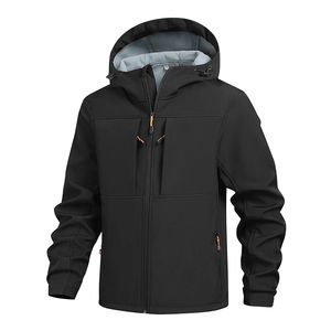 Men's Hooded Softshell Jacket Waterproof Lightweight Insulated <b>Windbreaker</b> Fleece Lined Rain Shell Jacket for Hiking <b>Camping</b> - Product Image 3