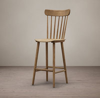 Tabouret de bar Windsor moderne en bois sans accoudoirs, dossier à tiges, élégant, pour comptoir de cuisine, bar, café, usage commercial
