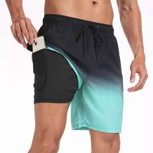 Short double couche respirant en polyester spandex Short de compression personnalisé - Product Image 1