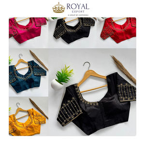 Fournisseur en gros d'exportation de vêtements indiens, dernière mode, chemisier en soie Kimchi de créateur avec broderie à la main pour les festivals et les soirées - Product Image 6