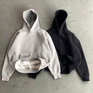 2 Piece Custom <b>Drop</b> Shoulder Heavy 100% Cotton Full Zip up Flare Tracksuit for Men Zipper Sweatsuit Sweatpants and Hoodie Set - Product Image 2