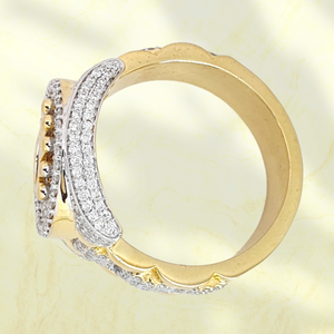 Luxe Hip Hop Glacé Couronne Anneau Hommes Bijoux Deux Tons Or Argent Plaqué Plein Diamant Pierres Rappeur Streetwear Mode - Product Image 3