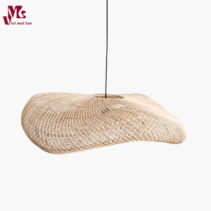 Lampes à suspension en rotin, grand lustre en osier tissé à la main Boho suspension panier en rotin suspension pour salle à manger - Product Image 3