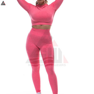 Conjunto de mallas de gimnasio y Yoga para mujer, diseño liso personalizado, ropa deportiva para mujer, conjunto de Yoga, traje de Fitness para gimnasio personalizado para mujer - Product Image 6