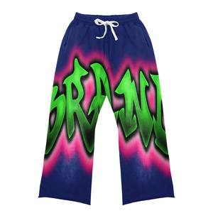 2025 suéter con estilo para hombre con capucha y pantalón acampanado, trajes de sudor, nuevo último diseño, conjuntos de dos piezas, técnica estampada a la moda - Product Image 5