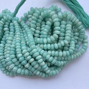 6mm 8mm 10mm verde azul amazonita piedra Natural suave Rondelle hilo de cuentas precio al por mayor cuentas semipreciosas fabricación de joyas - Product Image 4