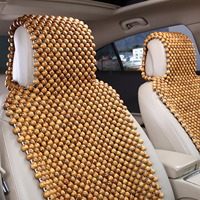 Housse de siège de voiture de luxe en perles de bois, ensemble complet, perles en bois naturel, coussin de confort rafraîchissant et massant le dos