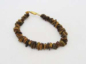 Pulsera de plata esterlina 925 Ojo de Tigre vintage con cierre chapado en oro de 14 quilates joyería elegante hecha a mano de 7 pulgadas - Product Image 2