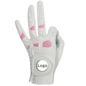 Gants de golf en cuir Cabretta avec logo personnalisé OEM pour dames Vêtements de sport respirants couleur rose et blanc doux pour bébé - Product Image 5