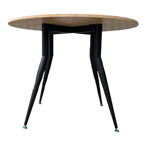 100cm Round Plywood <b>Dining</b> <b>Table</b> Set with Tapered Iron Legs Stable and Assembled for Home <b>Bar</b> Office or Daily Use-BA68089 - Product Image 3