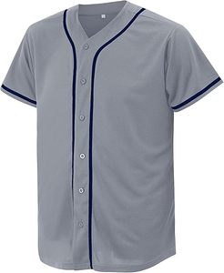 Maillot d'équipe de baseball à manches courtes pour homme Maillot boutonné uni pour vêtements de softball Maillot de baseball - Product Image 6